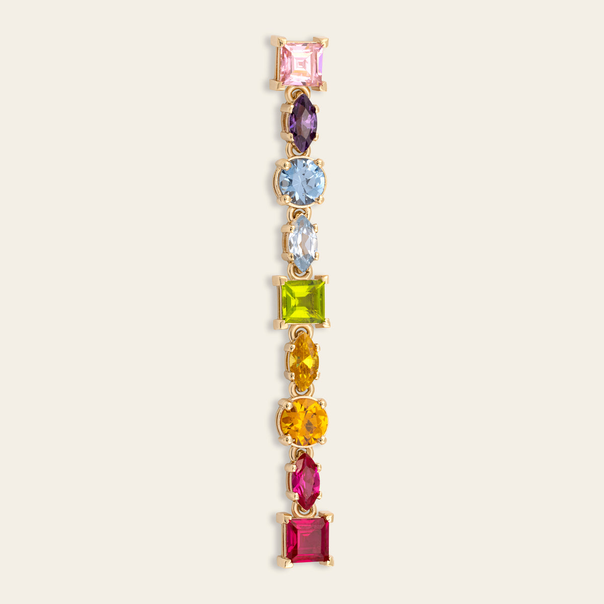 FANCY SHAPE TENNIS DROP EARRING