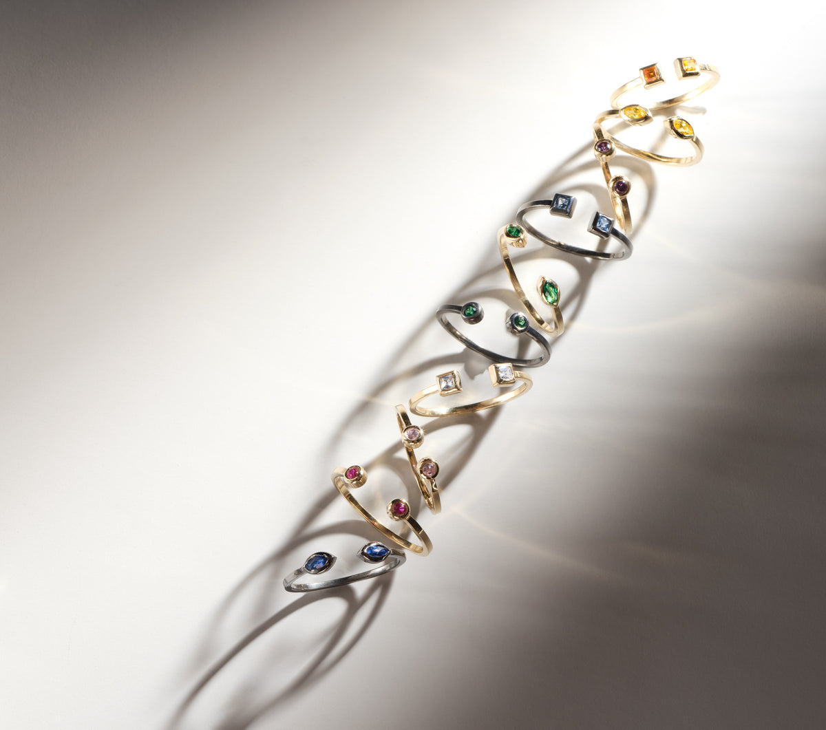 Fancy Gems Cuff Ring
