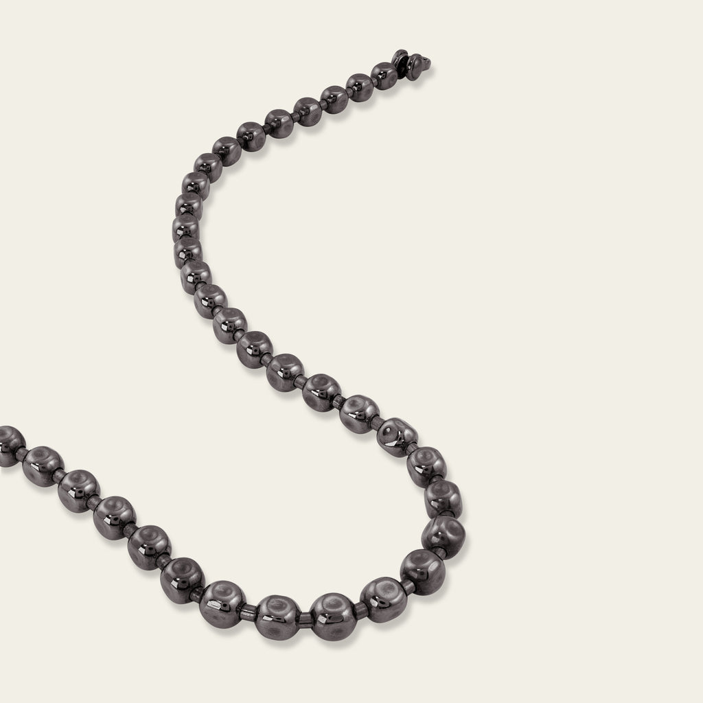 Ball Chain Necklace - Black Rhodium