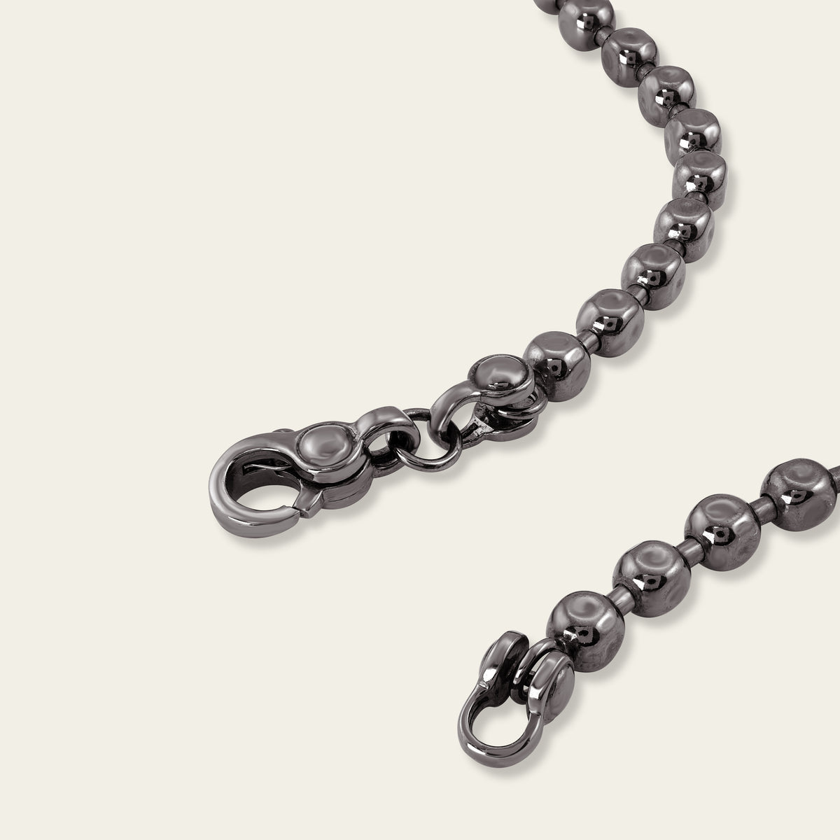 Ball Chain Necklace - Black Rhodium