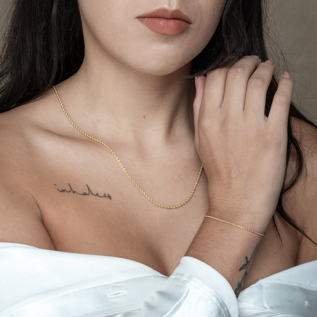 Gold Rope Chain and Bracelet Set – Cut + Clarity