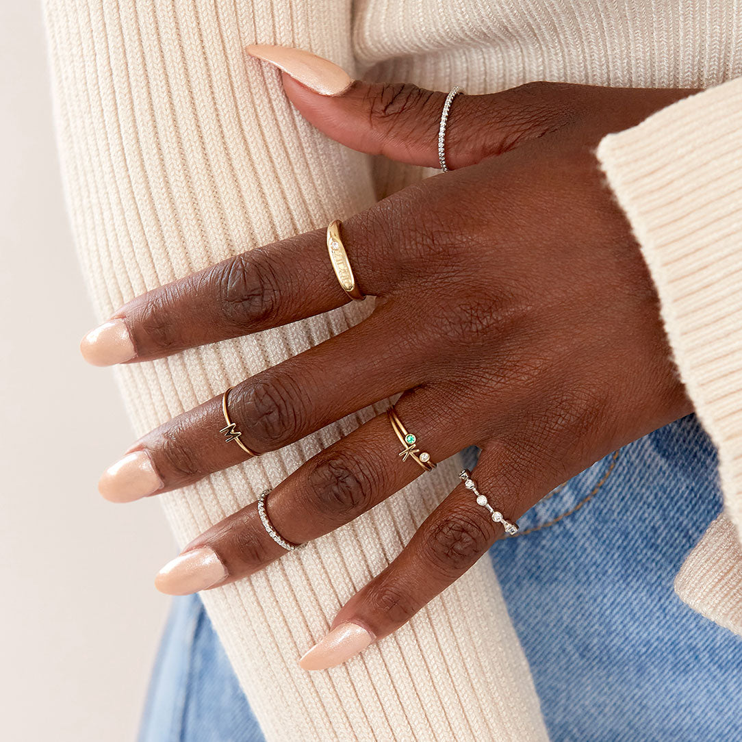 engraved initial ring