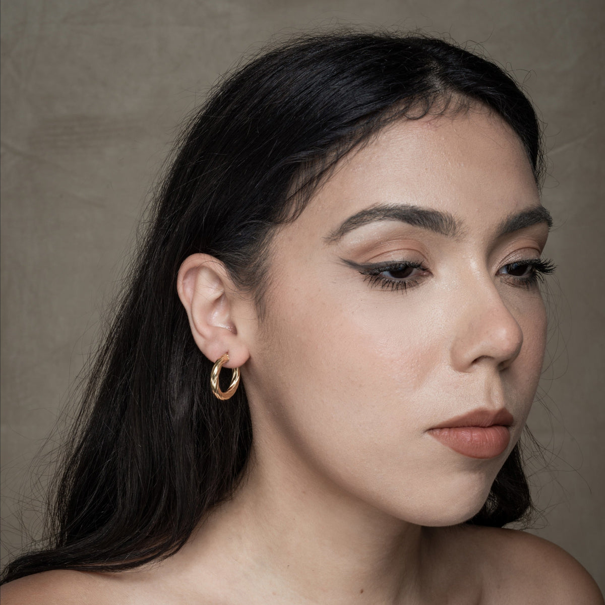 CM Gold Twisted Hoops