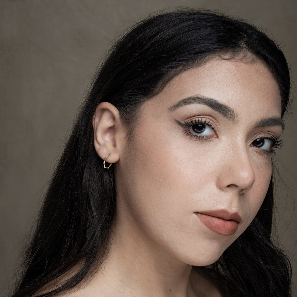 solid gold huggie earring