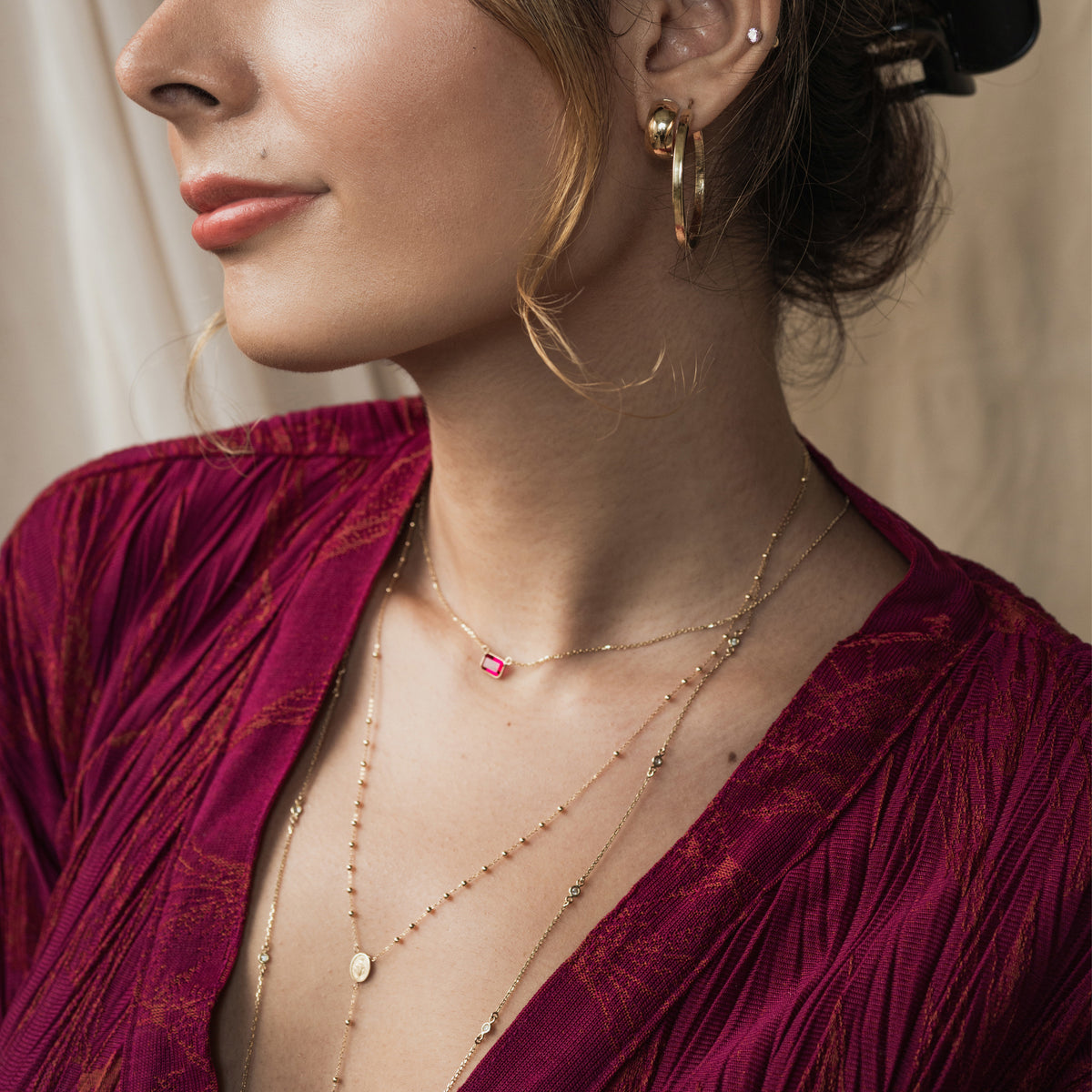 14k gold rosary necklace