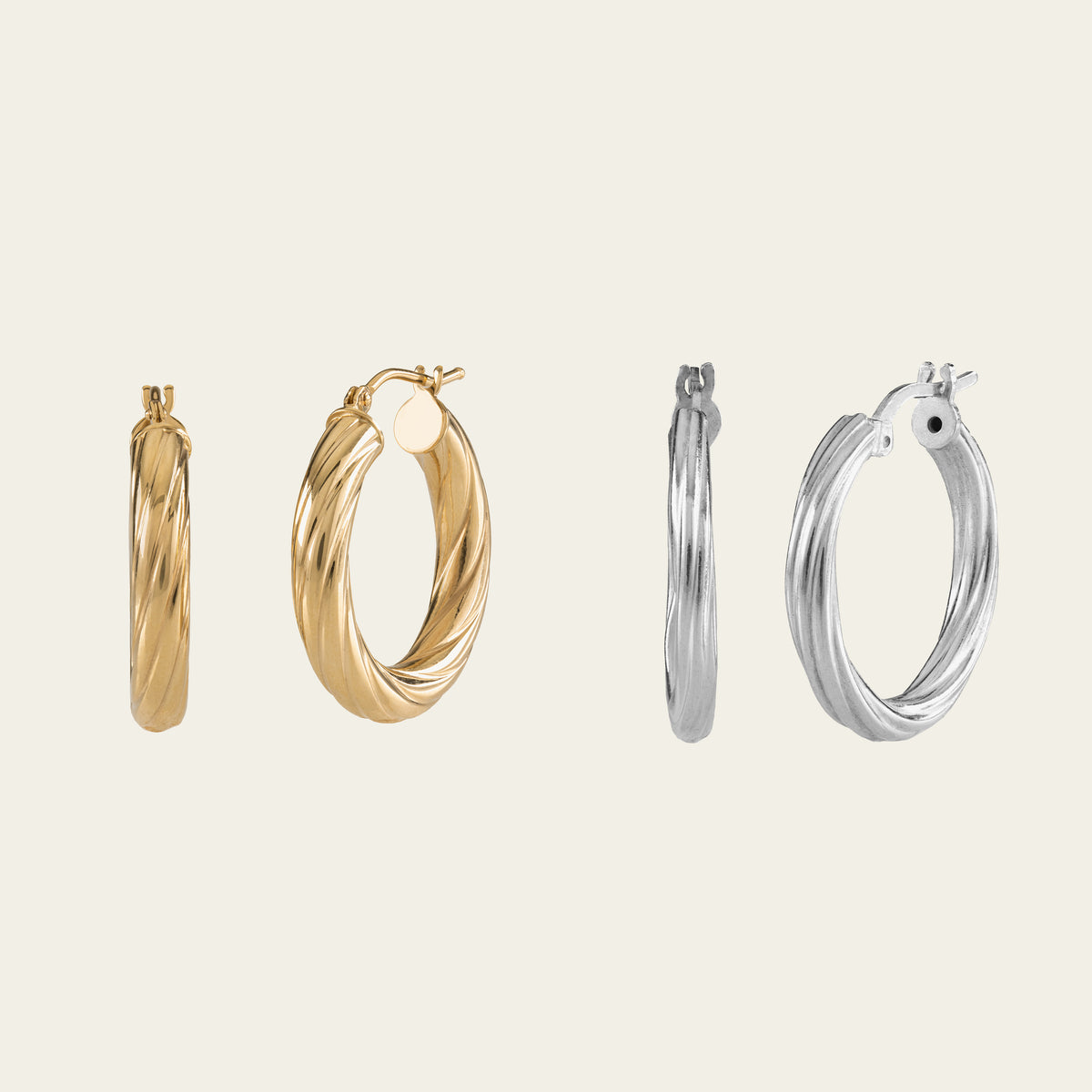 gold and silver hoop earrings