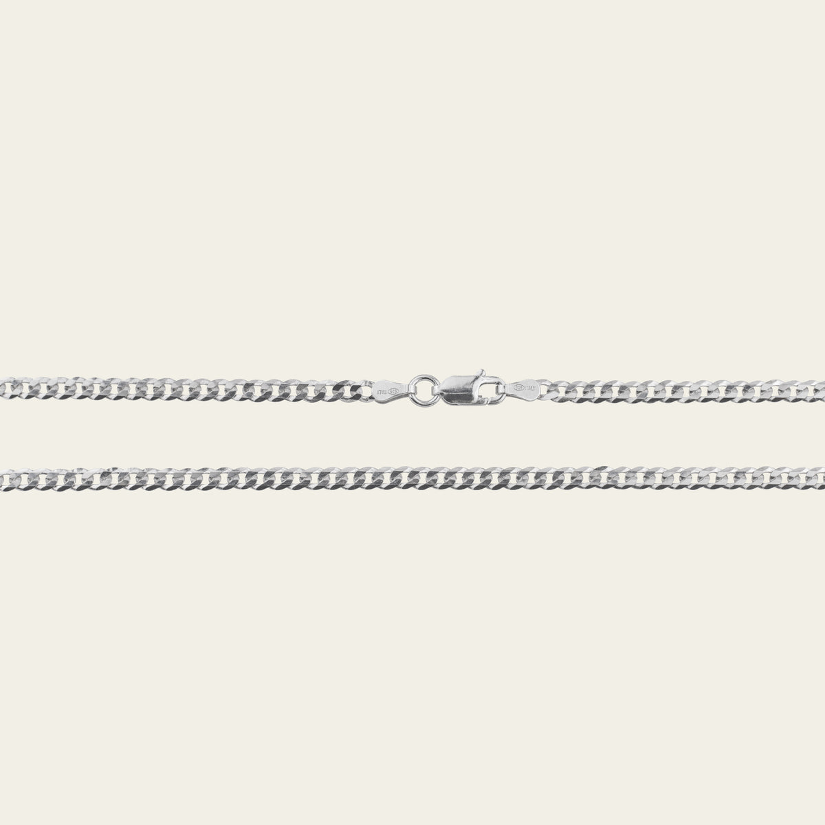 Silver curb chain necklace, sterling silver curb necklace.