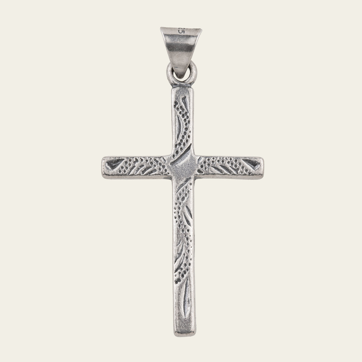 Sterling silver adjustable ball chain necklace with thorn chain and vintage cross, silver thorn rosary with vintage cross