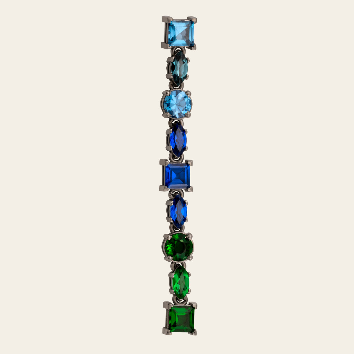 FANCY SHAPE TENNIS DROP EARRING