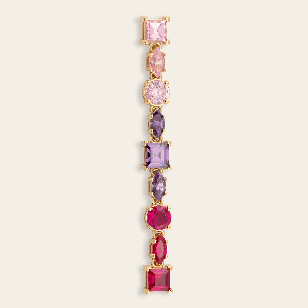 FANCY SHAPE TENNIS DROP EARRING