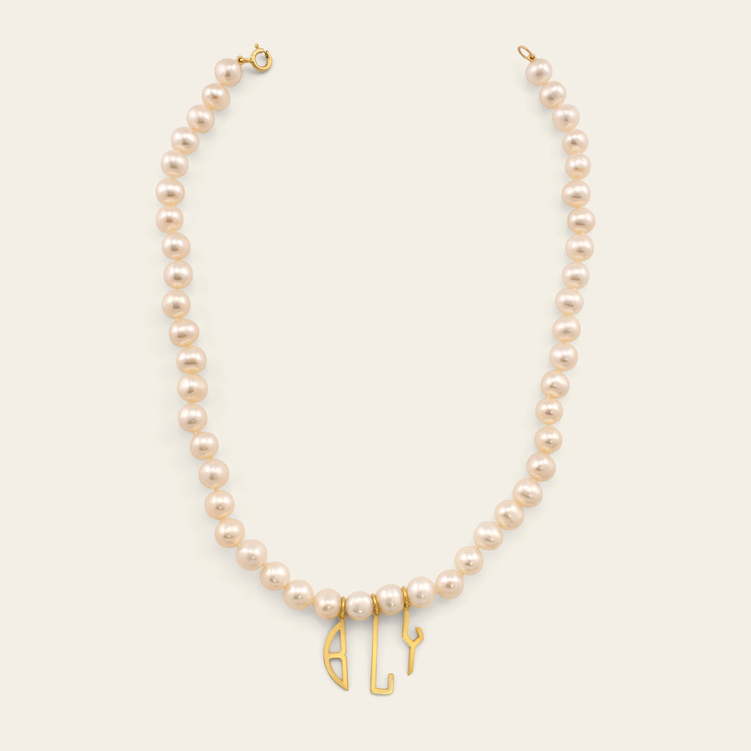 Monogram Pearl Necklace
