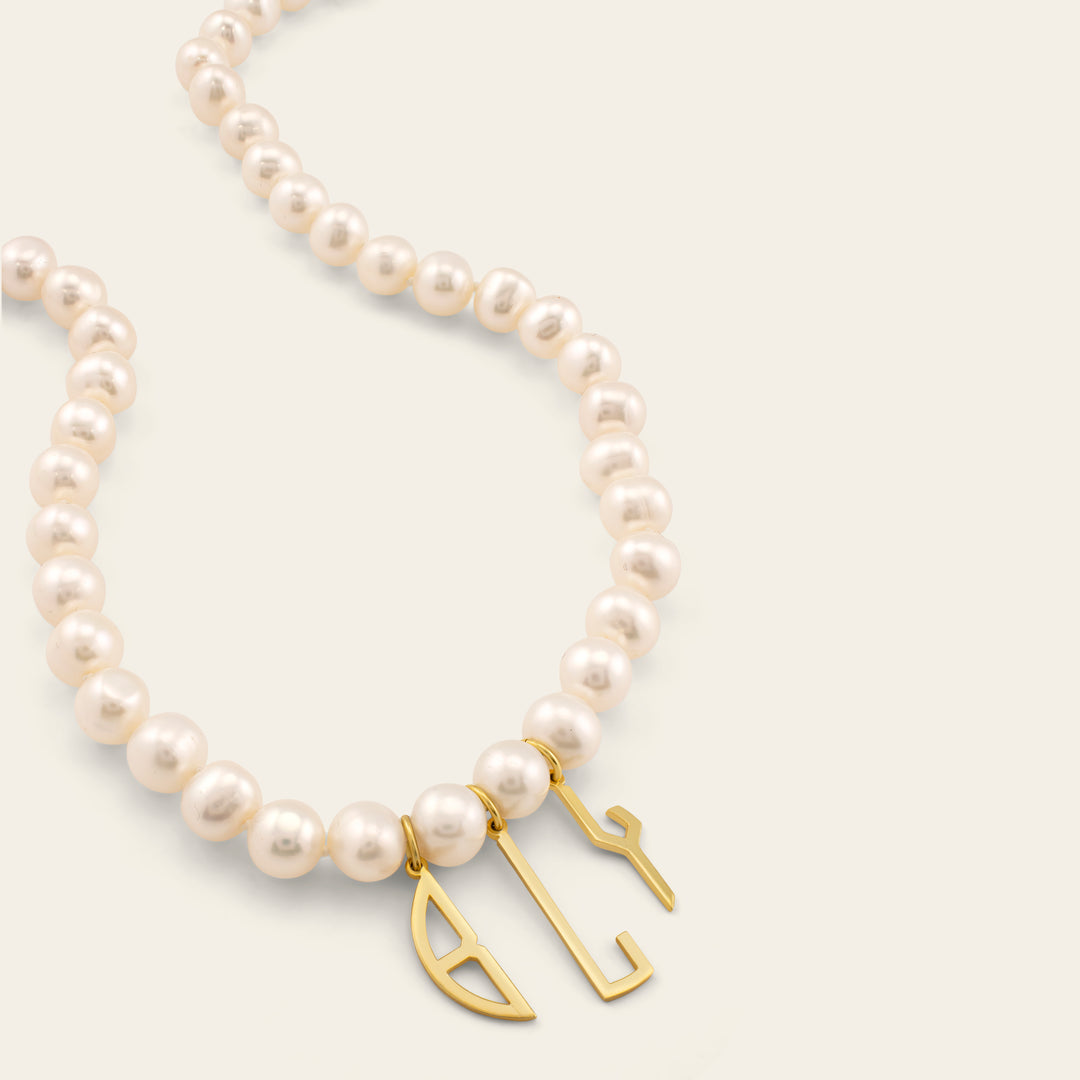 Monogram Pearl Necklace