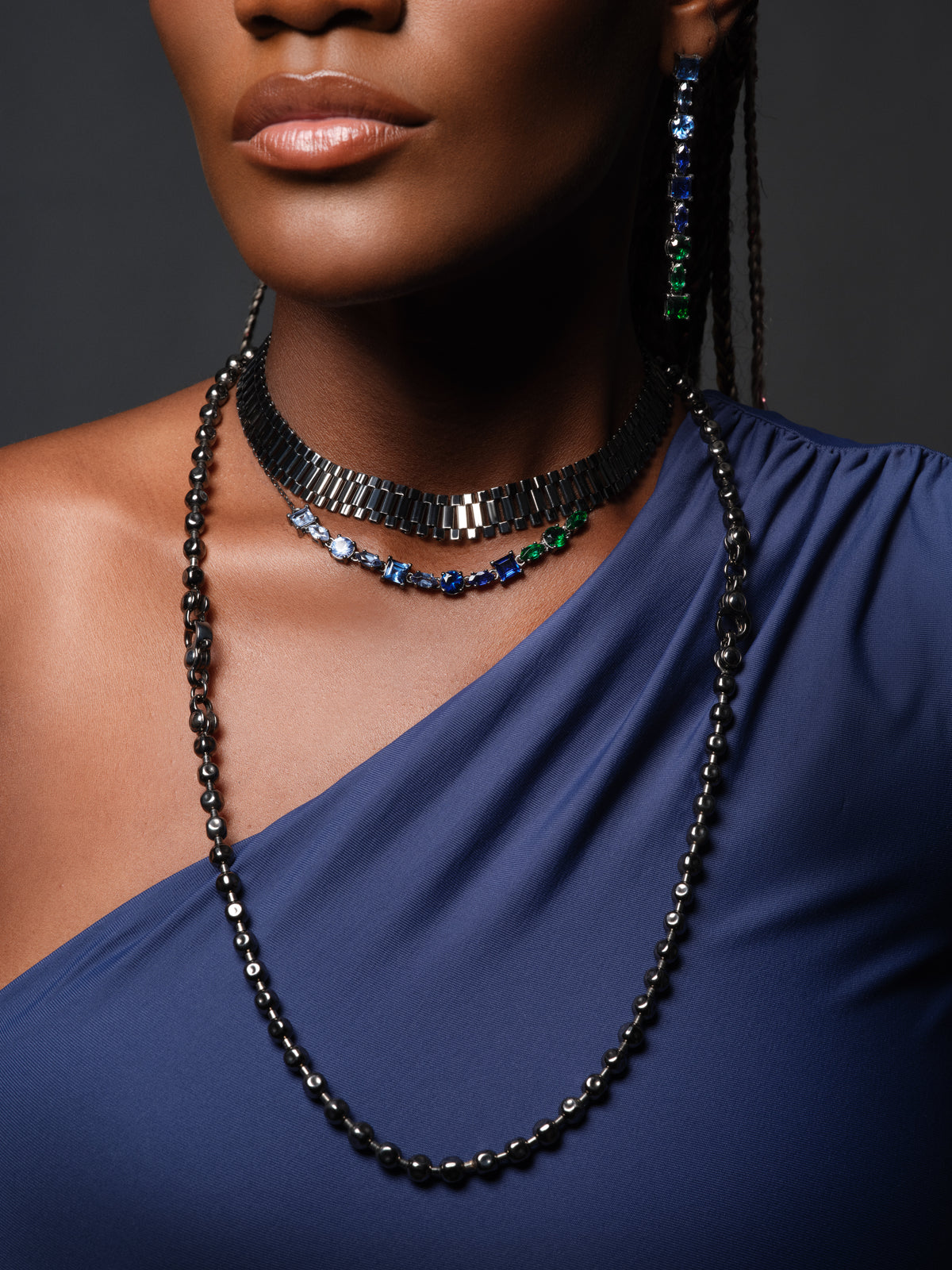 HALF TENNIS NECKLACE