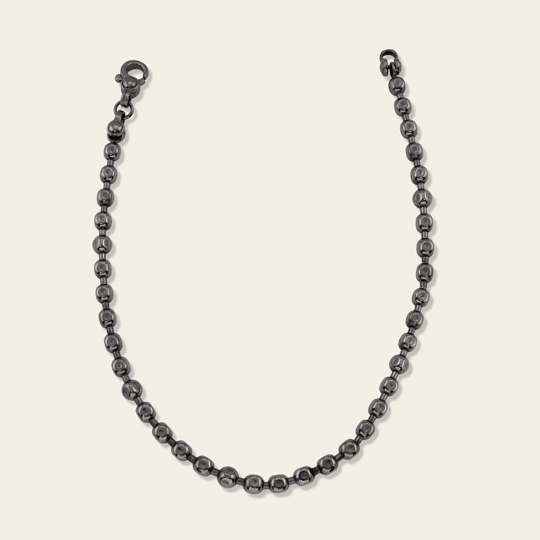 Ball Chain Necklace - Black Rhodium