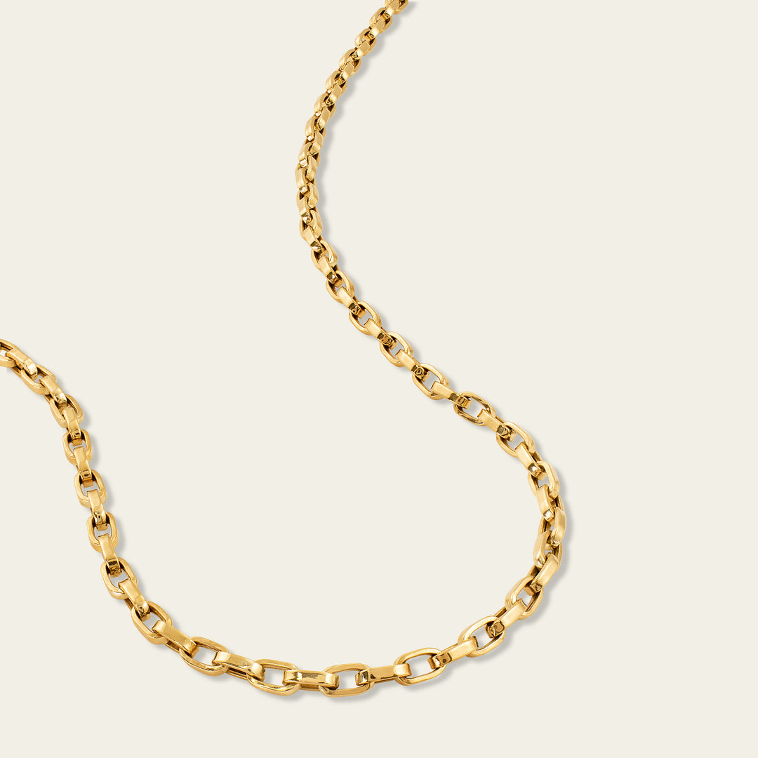 Gold Square Link Necklace