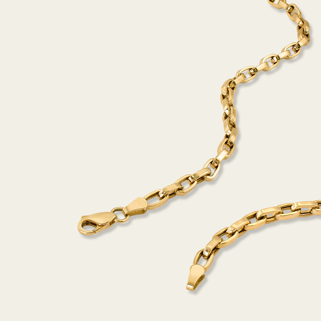 Gold Square Link Necklace