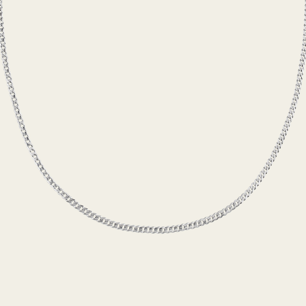 Silver curb chain necklace, sterling silver curb necklace.