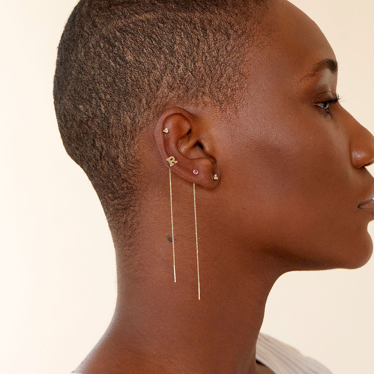 Gold Threader Earrings | Solid 14K Gold Earrings – Cut + Clarity