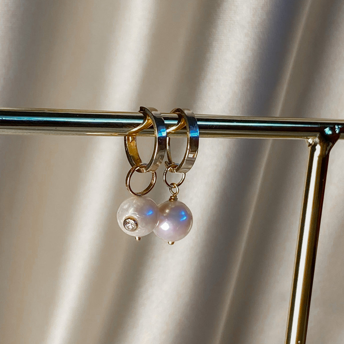 diamond pearl charm