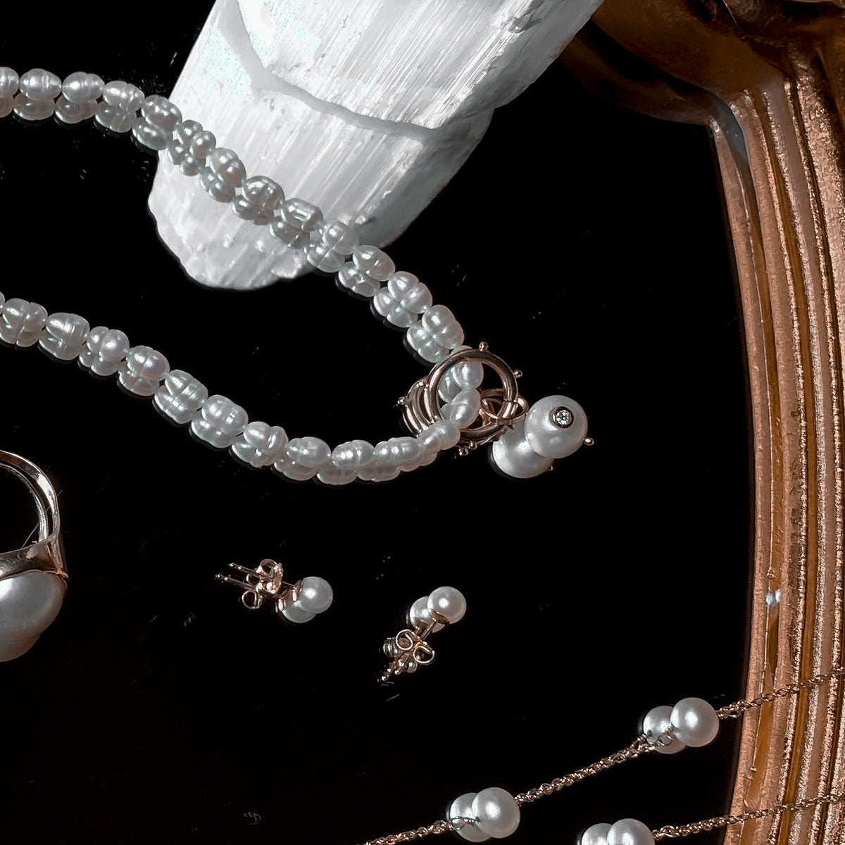 diamond pearl charm