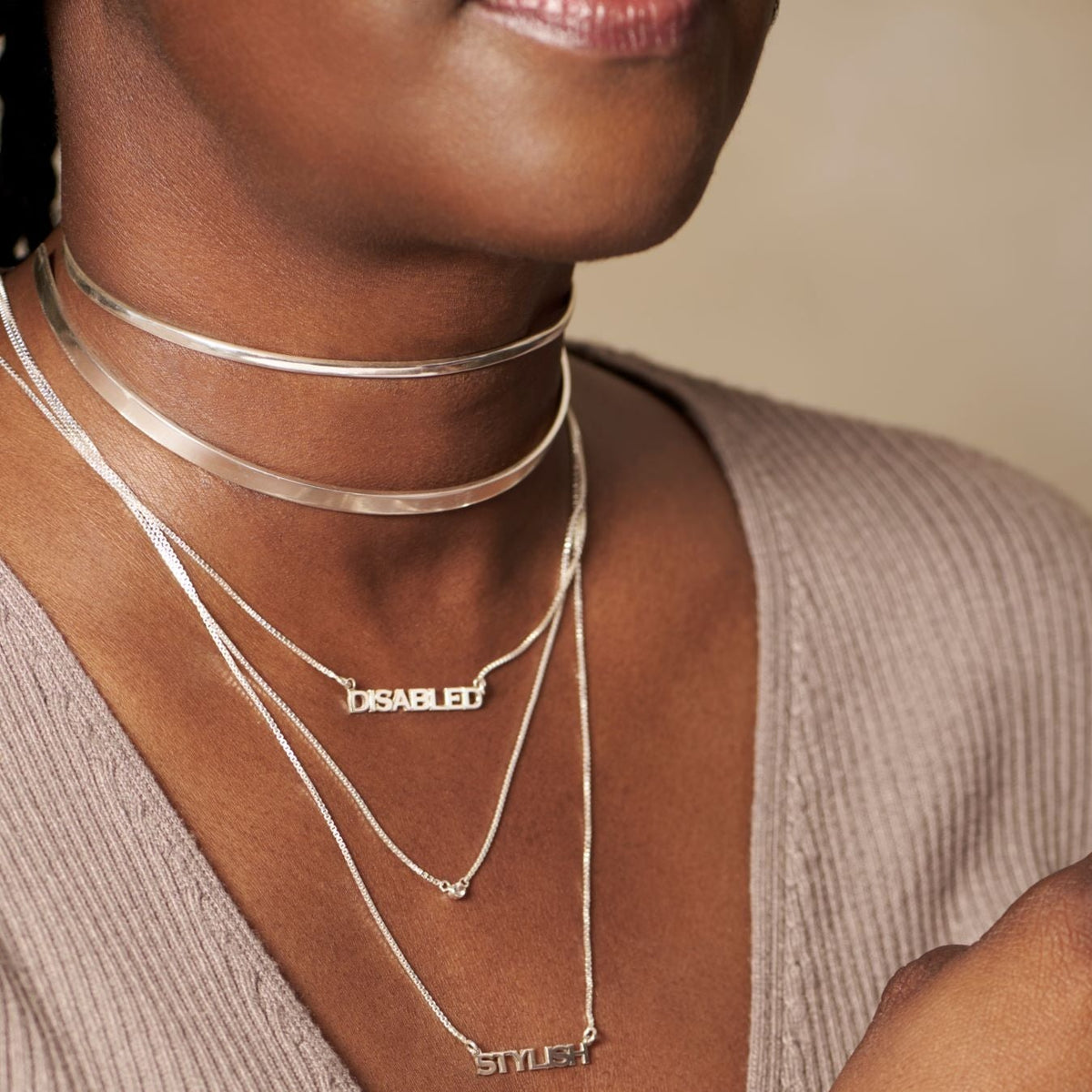 silver choker