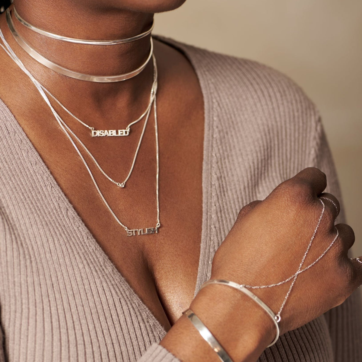 silver choker necklace