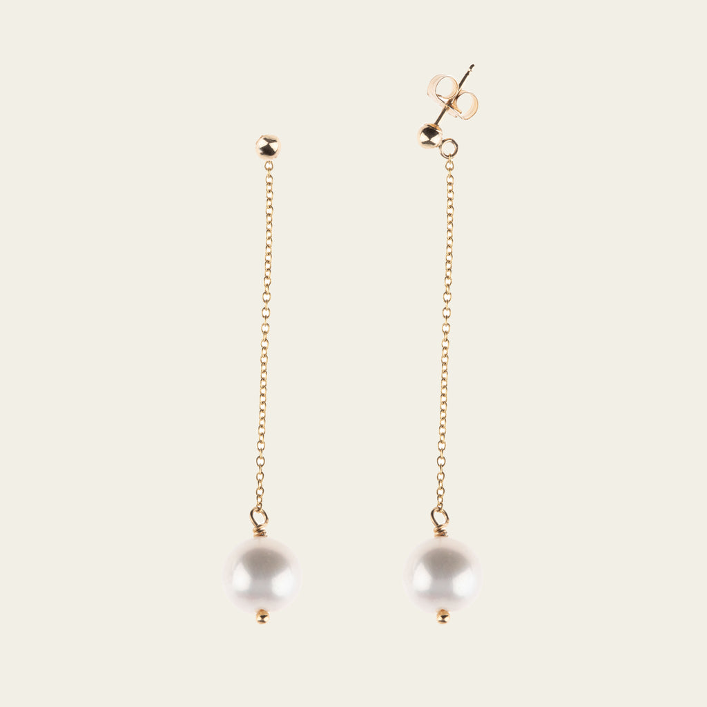 cable pearl drop earrings