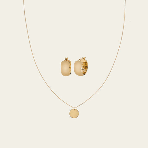 gold necklace and earrings set