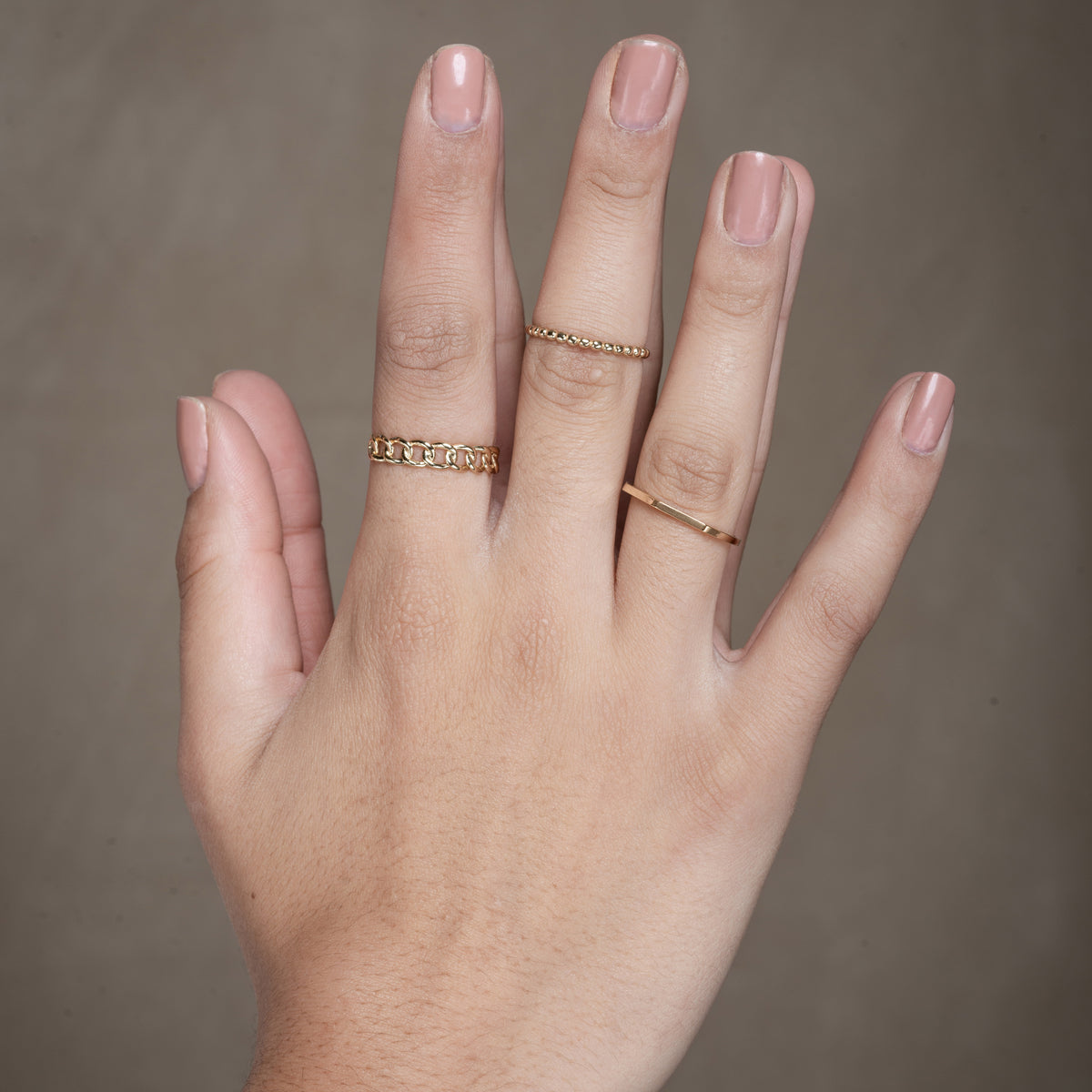 beaded gold ring