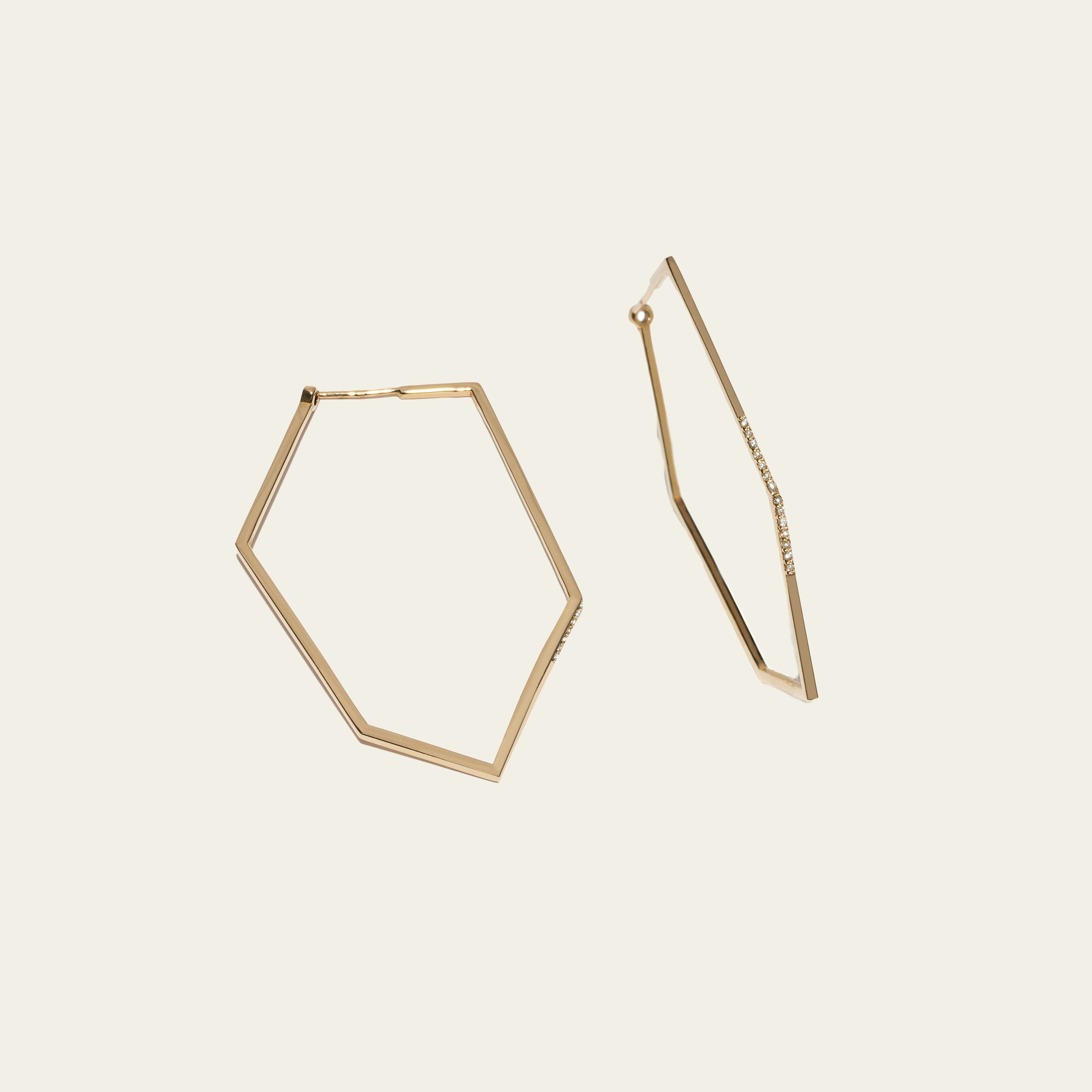 925 Sterling Silver Hexagon Hoop Earrings – Spilled Glitter, LLC