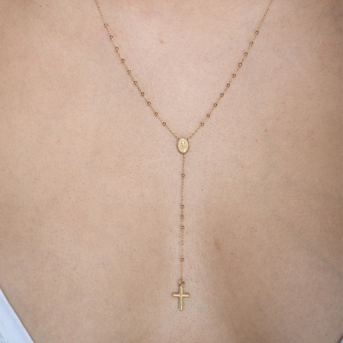 14k gold rosary necklace