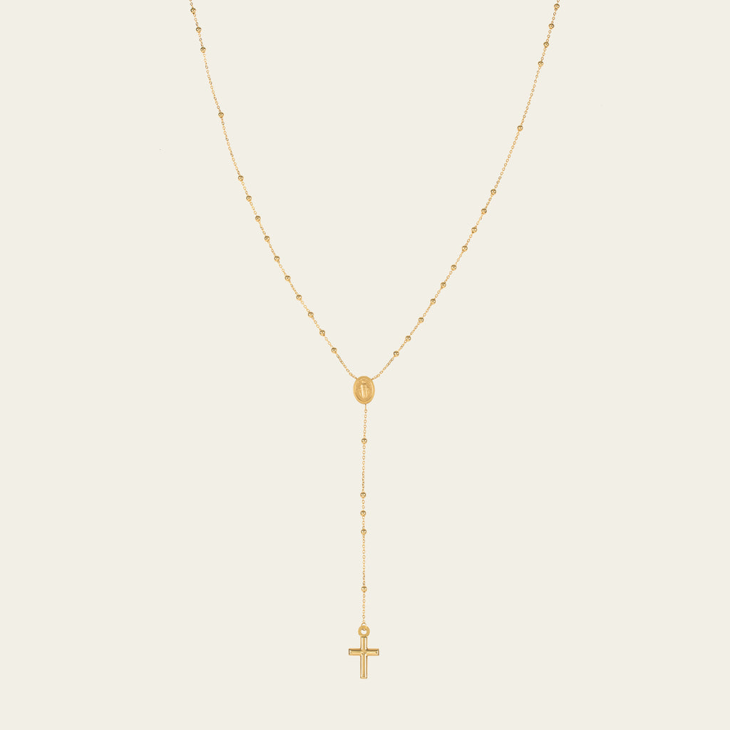 14k gold rosary necklace
