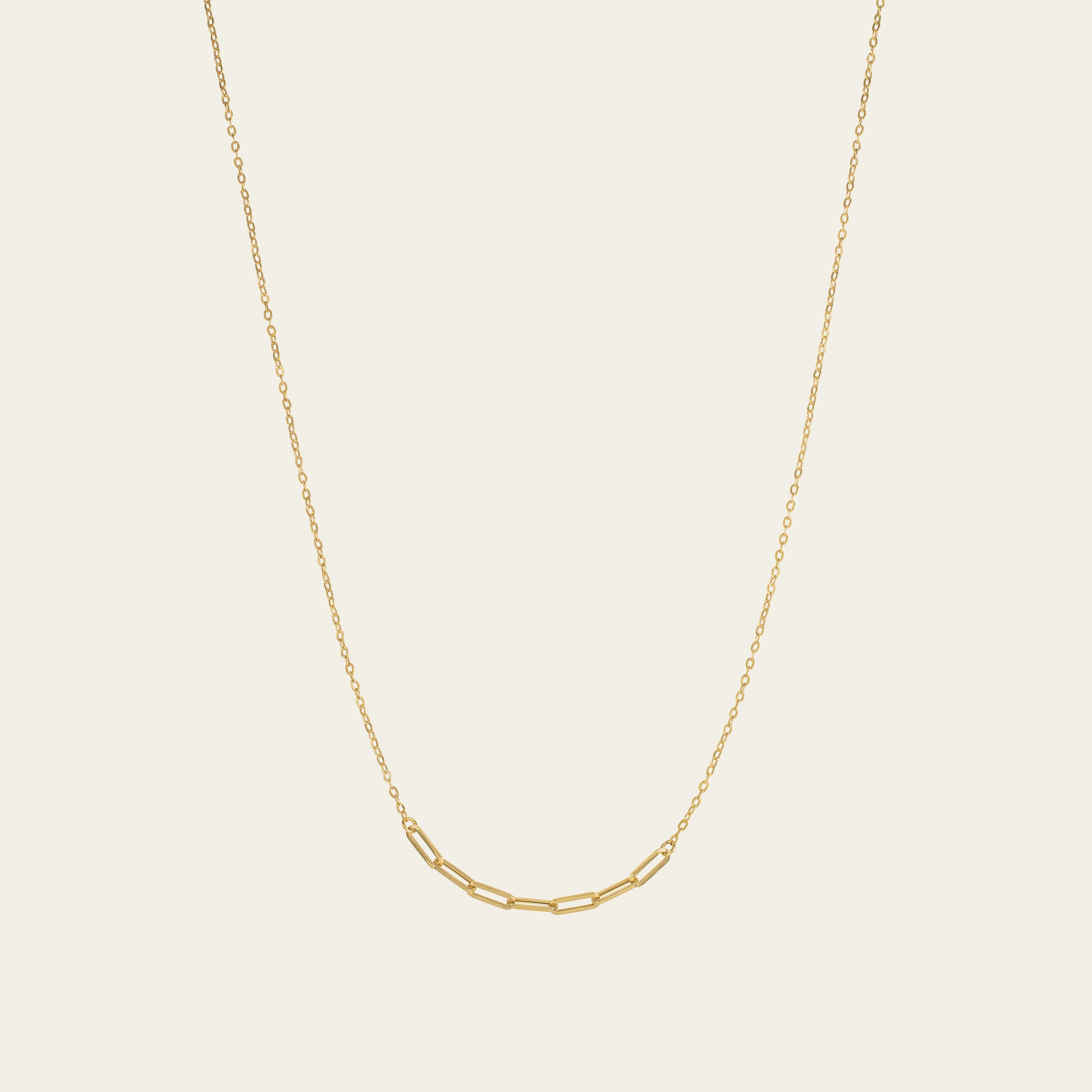 paperclip gold necklace