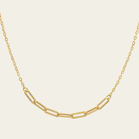 paperclip gold necklace