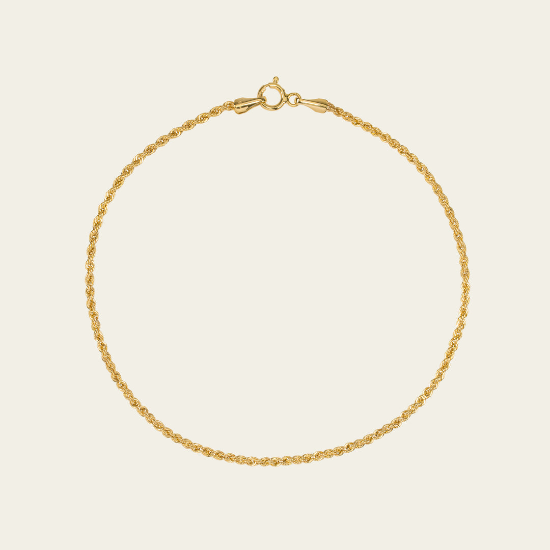 gold rope chain and bracelet set