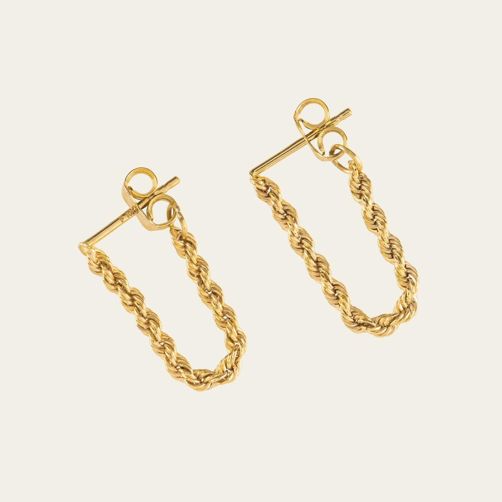 gold twisted earrings
