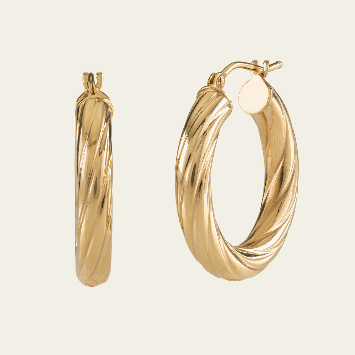 CM Gold Twisted Hoops